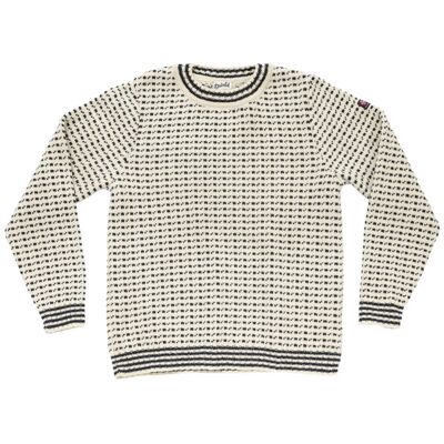 Devold Islender Refined Sweater - Offwhite/ink - Unisex - M Size: M Devold Islender Refined Sweater - Offwhite/ink - Unisex - M Size: M