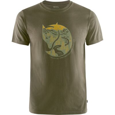 Fjällräven Arctic Fox T-shirt M - Dark Olive - Miehet - S Miesten Size: S Fjällräven Arctic Fox T-shirt M - Dark Olive - Miehet - S Miesten Size: S