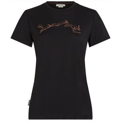 Icebreaker W Merino 150 Tech Lite Ss Tee Airbourne Squirrel - Black - Naiset - L Naisten Size: L Icebreaker W Merino 150 Tech Lite Ss Tee Airbourne Squirrel - Black - Naiset - L Naisten Size: L