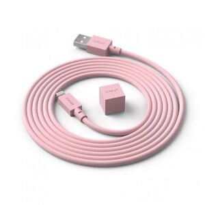 Avolt Latausjohto Cable 1 - USB-A ja Apple Lighting Old Pink