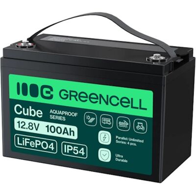 Green Cell LFPGC12V100AH Litiumakku - 1280Wh, 12,8V, 100A Green Cell LFPGC12V100AH Litiumakku - 1280Wh, 12,8V, 100A