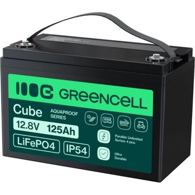 GREENCELL Green Cell CUBE LiFePO4 125Ah 12,8V 1600Wh Litium-rautafosfaattiakku - Off-Grid GREENCELL Green Cell CUBE LiFePO4 125Ah 12,8V 1600Wh Litium-rautafosfaattiakku - Off-Grid