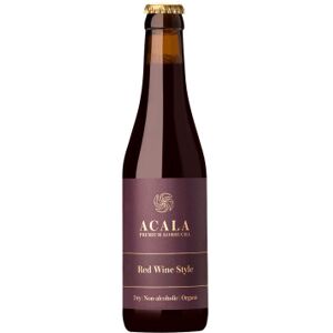 Luomu hieno kuohuva fermentoitu teejuoma ACALA Premium Kombucha Red Wine Style, 330 ml