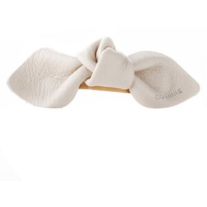 Corinne Leather Bow Small On Hair Clip ─ Cream