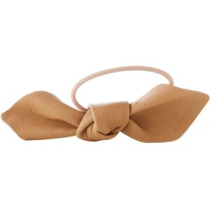 Corinne Leather Bow Big Hair Tie ─ Camel