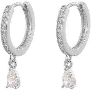 Snö Of Sweden Camille Drop Ring Earring ─ Silver/Clear