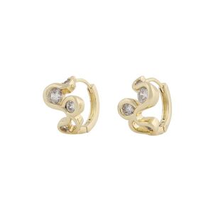 Snö Of Sweden Malibu Stone Ring Earring – Gold/Clear
