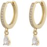 Snö Of Sweden Camille Drop Ring Earring ─ Gold/Clear