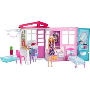 Barbie nukkekoti nukeineen ja huonekaluineen