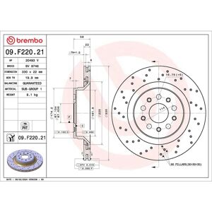 Jarrulevy Brembo 09.F220.21, 1 Kappale Jarrulevy Brembo 09.F220.21, 1 Kappale