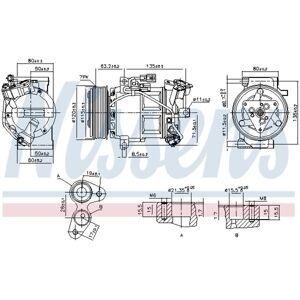 Kompressori, Ilmastointilaite Nissens 890653 Kompressori, Ilmastointilaite Nissens 890653