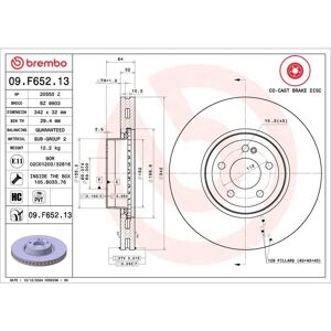 Jarrulevy Brembo 09.F652.13, 1 Kappale Jarrulevy Brembo 09.F652.13, 1 Kappale