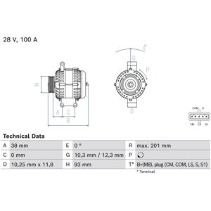Bosch 0 986 084 290 Laturi - 28V 100A Mercedes-Benz AROCS-hoz Bosch 0 986 084 290 Laturi - 28V 100A Mercedes-Benz AROCS-hoz