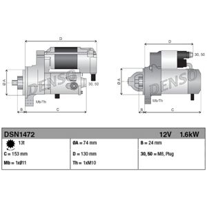 Starttimoottori Denso Dsn1472 Starttimoottori Denso Dsn1472