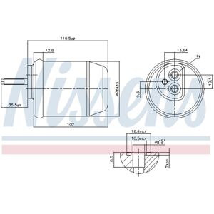 NISSENS 95761 Alumiininen R134a Kuivain - S-Type NISSENS 95761 Alumiininen R134a Kuivain - S-Type