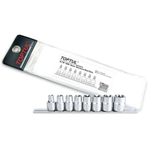Torx Hylsysarja Toptul 3/8 Tuumaa 8 Kappale E8, E10, E11, E12, E14, E16, E18, E20 Torx Hylsysarja Toptul 3/8 Tuumaa 8 Kappale E8, E10, E11, E12, E14, E16, E18, E20