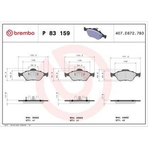 Jarrupalasarja Brembo P 83 159, Edessä Jarrupalasarja Brembo P 83 159, Edessä