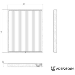 Suodatin, Sisäilma Blue Print Adbp250094 Suodatin, Sisäilma Blue Print Adbp250094