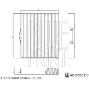 Suodatin, Sisäilma Blue Print Adbp250113 Suodatin, Sisäilma Blue Print Adbp250113