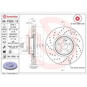 Jarrulevy Brembo 09.F523.13, 1 Kappale Jarrulevy Brembo 09.F523.13, 1 Kappale