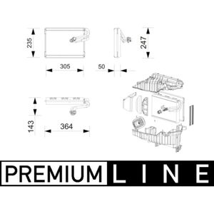 Höyrystin, Ilmastointilaite Mahle Ae 269 000p Höyrystin, Ilmastointilaite Mahle Ae 269 000p