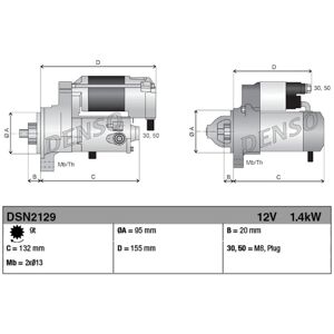 DENSO DSN2129 Kiintolaturi - OE-laatu, 9 hammasta, 12V, 1,4 kW DENSO DSN2129 Kiintolaturi - OE-laatu, 9 hammasta, 12V, 1,4 kW