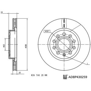 Jarrulevy Blue Print Adbp430259, 1 Kappale Jarrulevy Blue Print Adbp430259, 1 Kappale