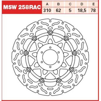 Jarrulevy Trw Msw258rac, 1 Kappale Jarrulevy Trw Msw258rac, 1 Kappale