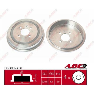 Abe Jarrupelti - Halkaisija 228,6mm, 4 reiät, Takapyöräakseli Abe Jarrupelti - Halkaisija 228,6mm, 4 reiät, Takapyöräakseli