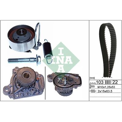 Schaeffler Ina Vesipumppu, Moottorin Jäähdytys + Hammashihnasarja Ina 530 0505 31 Schaeffler Ina Vesipumppu, Moottorin Jäähdytys + Hammashihnasarja Ina 530 0505 31