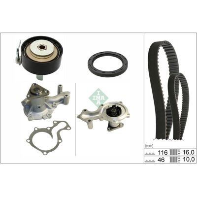 Vesipumppu + Jakohihnasarja Ina 530 0958 30 Vesipumppu + Jakohihnasarja Ina 530 0958 30