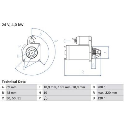 Bosch 0 986 020 170 Uudelleenrakennettu Starter - Starter Bosch 0 986 020 170 Uudelleenrakennettu Starter - Starter
