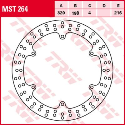TRW Lucas Jarrulevy MST264 - Rei'itet, 320mm, 4mm Paksuus - Jarruosat TRW Lucas Jarrulevy MST264 - Rei'itet, 320mm, 4mm Paksuus - Jarruosat