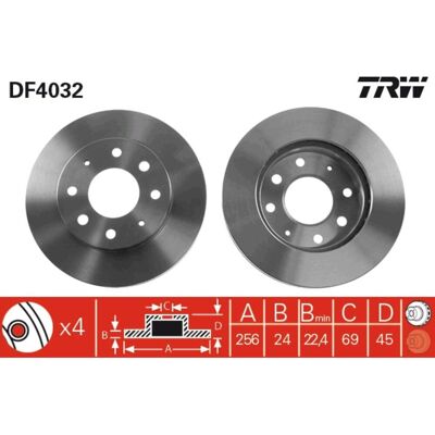 Jarrulevy Trw Df4032 Edessä, Tuuletettu, 1 Kappale Jarrulevy Trw Df4032 Edessä, Tuuletettu, 1 Kappale