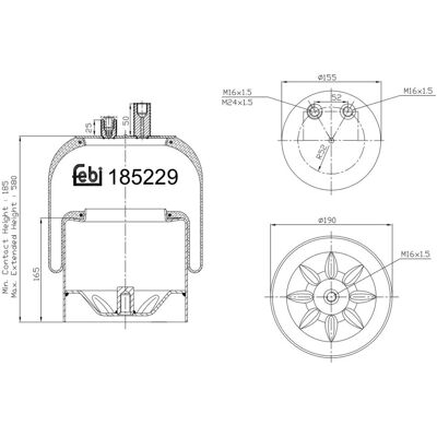 Jousipalje, Ilmajousitus Febi Bilstein 185229 Jousipalje, Ilmajousitus Febi Bilstein 185229