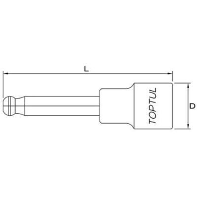 Kuusiokärki Toptul 1/2 Tuumaa Kuulalla5 Mm Lang (140mm) Kuusiokärki Toptul 1/2 Tuumaa Kuulalla5 Mm Lang (140mm)