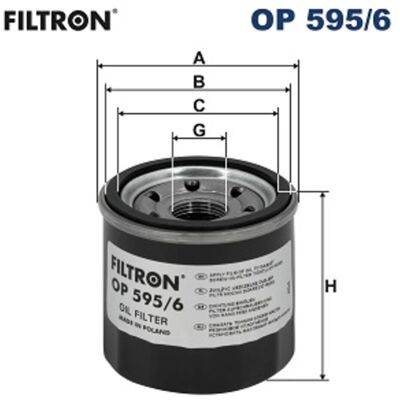 Öljynsuodatin Filtron Op 595/6 Öljynsuodatin Filtron Op 595/6