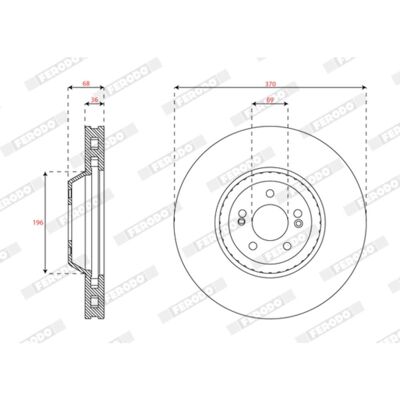 Jarrulevy Ferodo Ddf2521c-1 Edessä, Tuuletettu, 1 Kappale Jarrulevy Ferodo Ddf2521c-1 Edessä, Tuuletettu, 1 Kappale