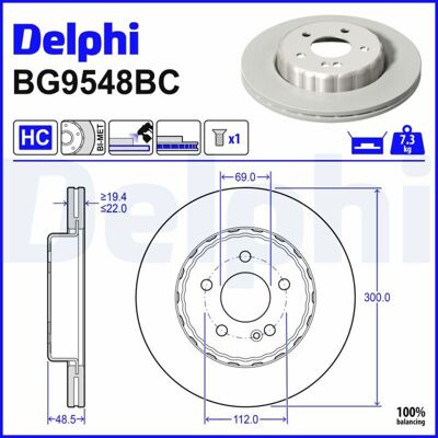 Jarrulevy Delphi Bg9548bc, 1 Kappale Jarrulevy Delphi Bg9548bc, 1 Kappale