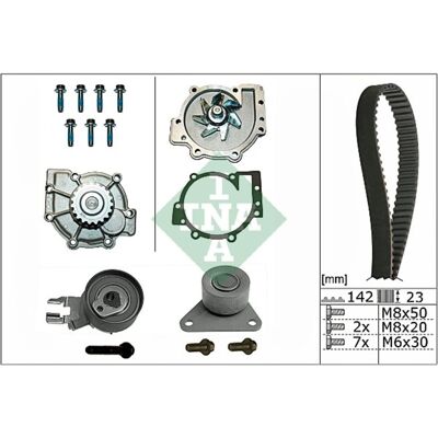 Schaeffler Ina Vesipumppu, Moottorin Jäähdytys + Hammashihnasarja Ina 530 0467 30 Schaeffler Ina Vesipumppu, Moottorin Jäähdytys + Hammashihnasarja Ina 530 0467 30
