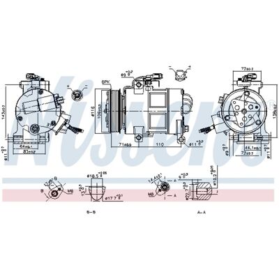 Kompressori, Ilmastointilaite Nissens 890249 Kompressori, Ilmastointilaite Nissens 890249