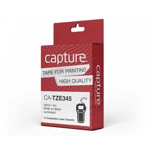 Capture Tape Tze-345 18mm White/black