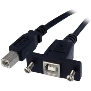 Startech .com 3 Ft Panel Mount Usb Cable B To B 4 Pin Usb Type B Uros 4 Pin Usb Type B Naaras Musta