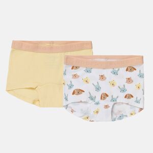 Pierre Robert Tyttöjen Luomupuuvillaiset Bokserit 2-pack - Yellow - 98-104 unisex