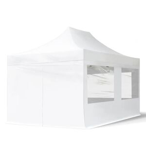 TOOLPORT 3x4,5m Teräs pop-up teltta, sis. 4 sivuseinää, valkoinen - (59049)