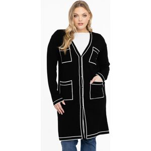 Black Label (BL) Cardigan contrast piping black (210) 38/40 (38/40) Women