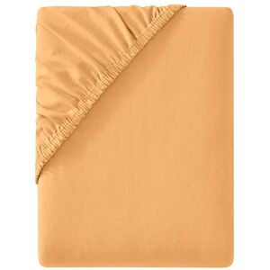 Goldner Fashion Muotoonommeltu joustojerseyaluslakana - cognac - Gr. 140-160 x 200-220 cm