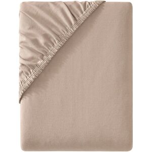 Goldner Fashion Muotoonommeltu joustojerseyaluslakana - taupe - Gr. 180-200 x 200-220 cm