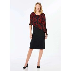 Goldner Fashion Juhlava sifonkikerroksellinen mekko - musta / punainen / kukallinen - Gr. 50  Damen