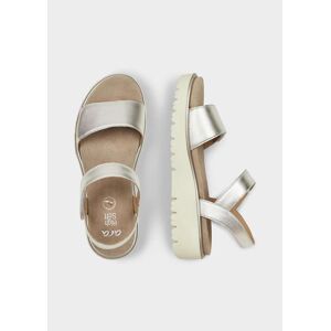 Goldner Fashion Sandaalit säädettävin tarranauhoin - beige / metallinen - Gr. 40  Damen